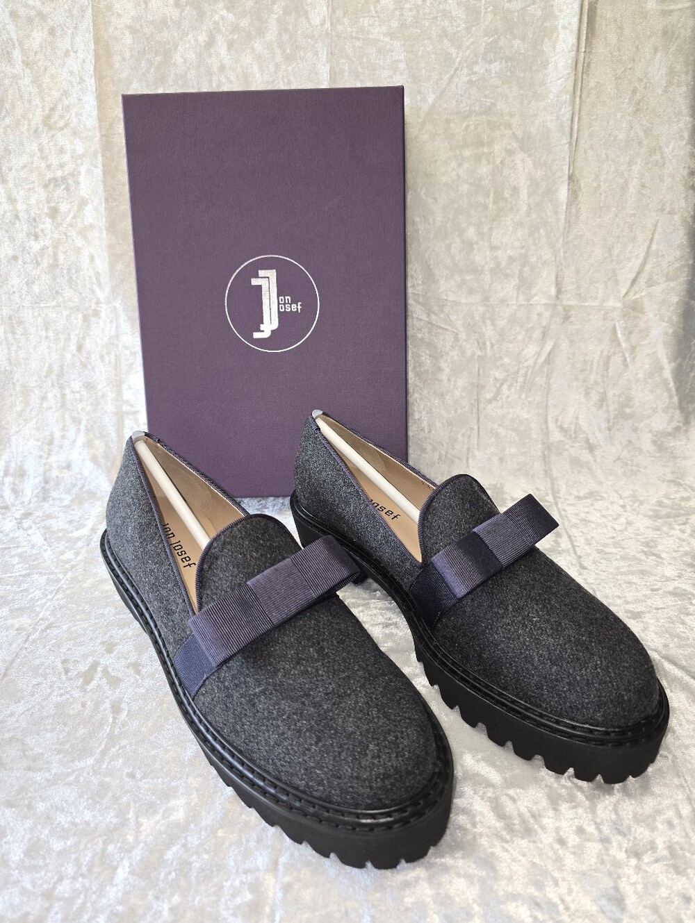 Jon Josef Shoes Gillian Grey Flannel Loafers